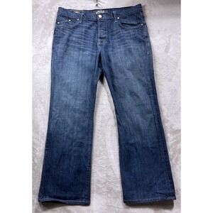 Rock & Republic Henley Jeans Mens 40 Blue Button Fly Embroidered Pockets